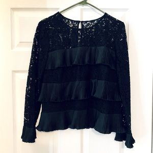 J Crew Lace and ruffle blouse